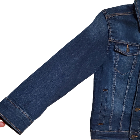 Old Navy Girl's Dark Blue Denim Trucker Jacket - Picture 4 of 9